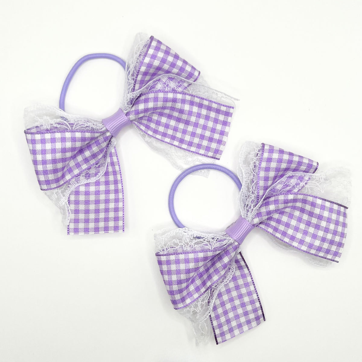 Gingham and Lace Hair Ties