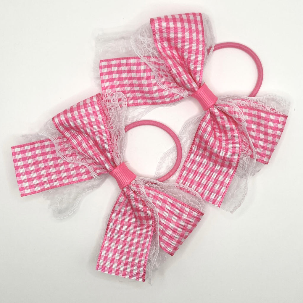 Gingham and Lace Hair Ties