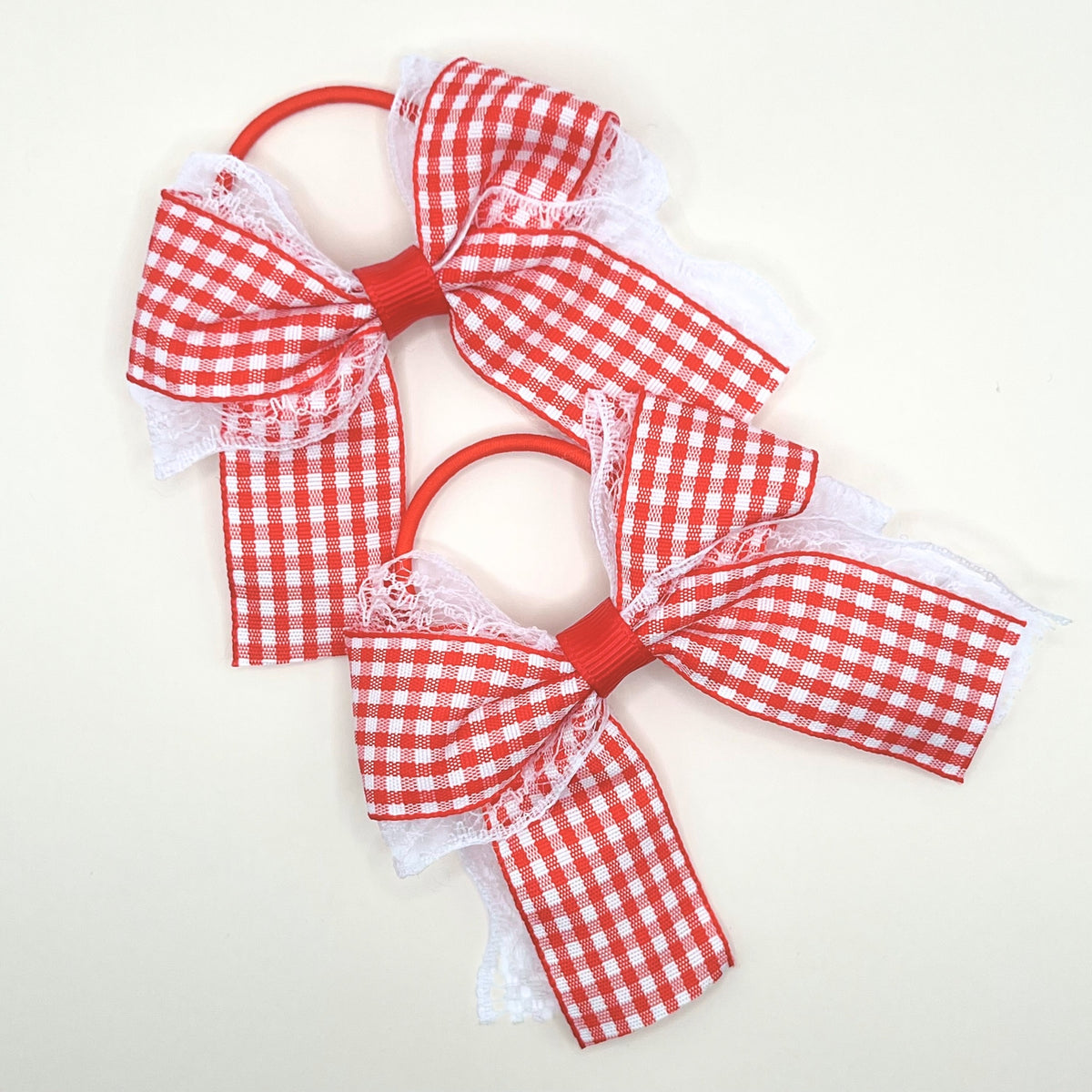 Gingham and Lace Hair Ties