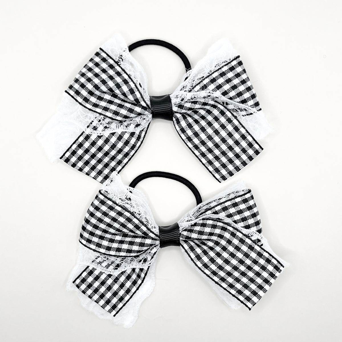 Gingham and Lace Hair Ties