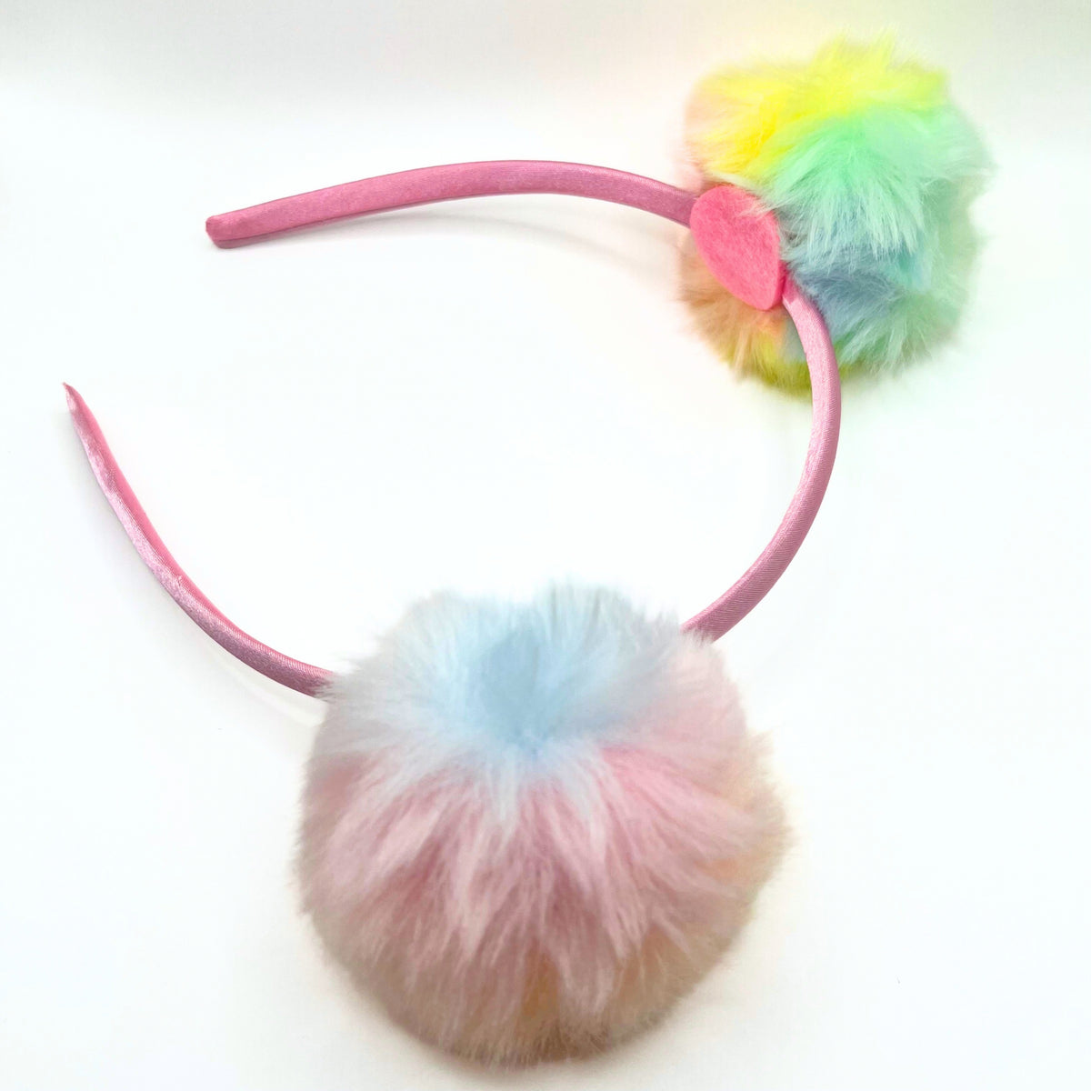 Rainbow Pom Pom Headband