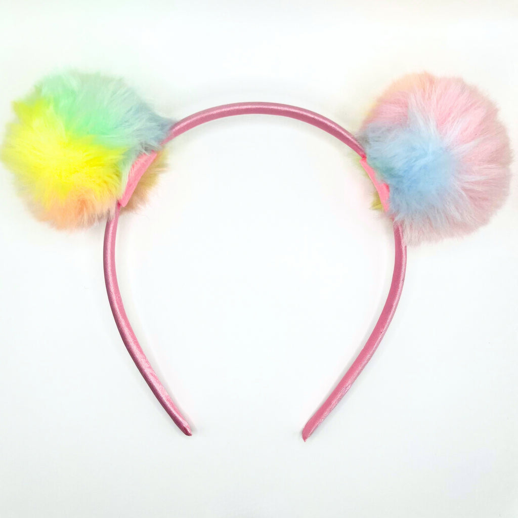 Rainbow Pom Pom Headband