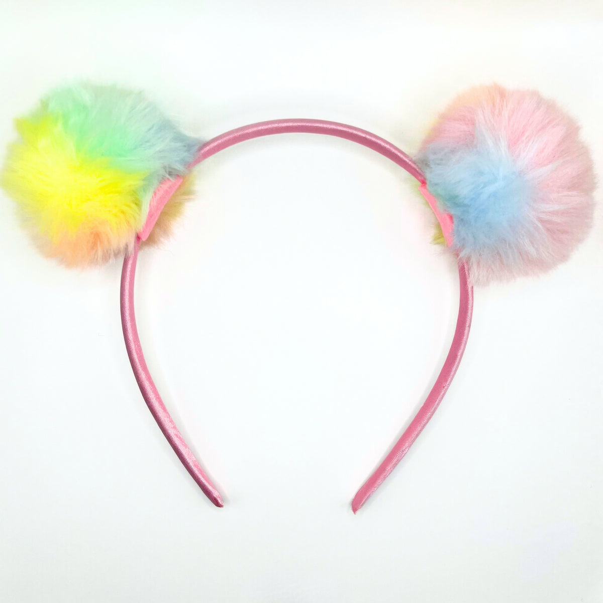 Rainbow Pom Pom Headband
