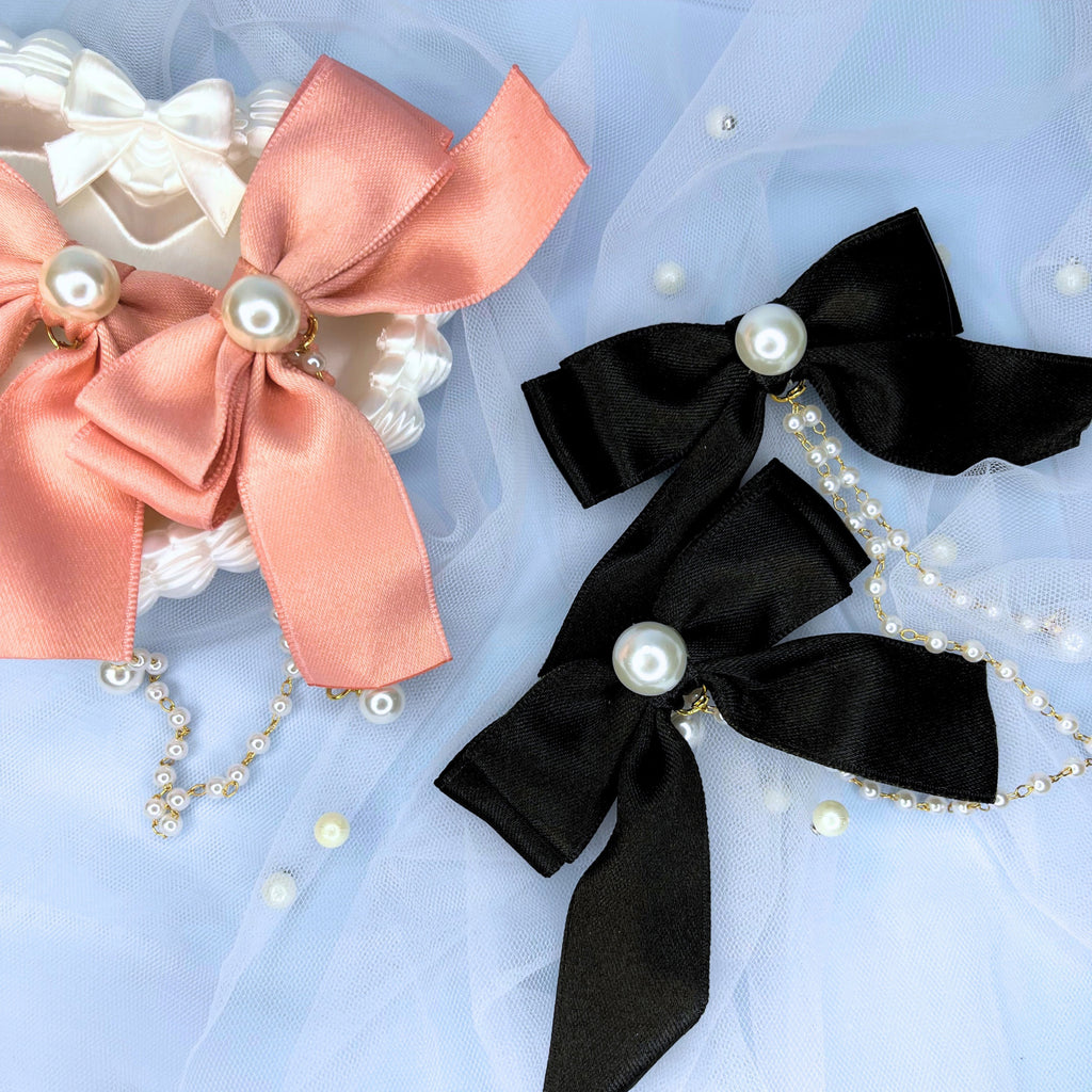 Bow and Pearl Hairclip