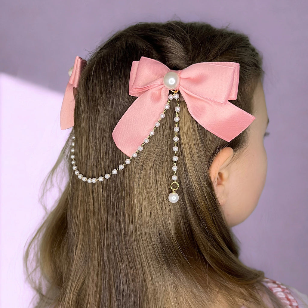 Bow and Pearl Hairclip