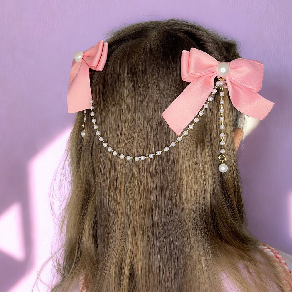 Bow and Pearl Hairclip